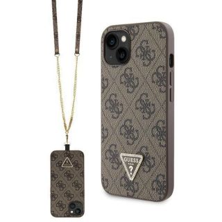 GUESS Guess Guess GUHCP14SP4TDSCPW case for iPhone 14 - brown Crossbody 4G Metal Logo brūns