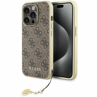 GUESS GUHCP15LGF4GBR iPhone 15 Pro 6.1" brown / brown hardcase 4G Charms Collection brūns