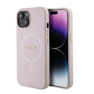 GUESS GUHMP15SPSAHMCP iPhone 15 6.1" pink / pink hardcase Saffiano MagSafe rozā