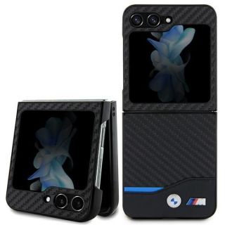 BMW BMW BMW Leather Carbon case for Samsung Galaxy Z Flip 5 - black