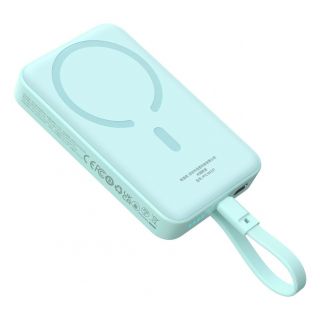 Baseus Baseus Baseus Magnetic Mini MagSafe 10000mAh 30W powerbank with built-in Lightning cable - blue + Baseus Simple Series USB-C - USB-C 60W 0.3m cable zils