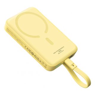 Baseus Baseus Baseus Magnetic Mini MagSafe 10000mAh 30W powerbank with built-in Lightning cable - yellow + Baseus Simple Series USB-C - USB-C 60W 0.3m cable dzeltens