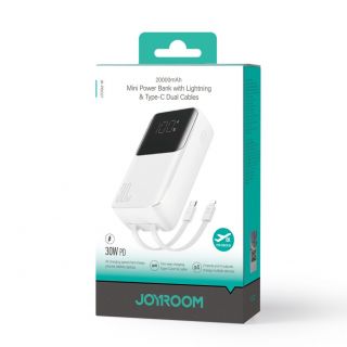 - Joyroom Joyroom JR-PBC07 20000mAh 30W power bank with USB-C and Lightning cables white balts