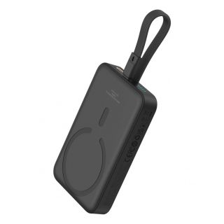 Baseus Baseus Baseus Magnetic Mini MagSafe 10000mAh 20W powerbank with built-in Lightning cable - black + Baseus Simple Series USB-C - USB-C 60W 0.3m cable melns