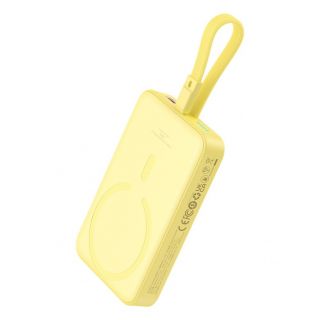 Baseus Baseus Baseus Magnetic Mini MagSafe 10000mAh 20W powerbank with built-in Lightning cable - yellow + Baseus Simple Series USB-C - USB-C 60W 0.3m cable dzeltens