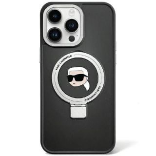 - Karl Lagerfeld Karl Lagerfeld KLHMP15LHMRSKHK iPhone 15 Pro 6.1" black / black hardcase Ring Stand Karl Head MagSafe melns