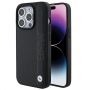 BMW BMW BMW Leather Textured&Stripe case for iPhone 15 Pro - black