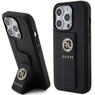 GUESS Guess Guess Grip Stand 4G Triangle Strass case for iPhone 15 Pro - black melns