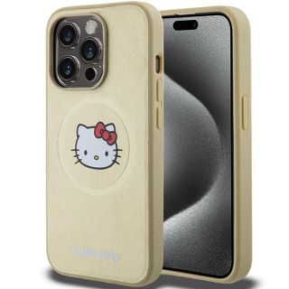 - Hello Kitty Hello Kitty Leather Kitty Head MagSafe case for iPhone 15 Pro Max gold zelts