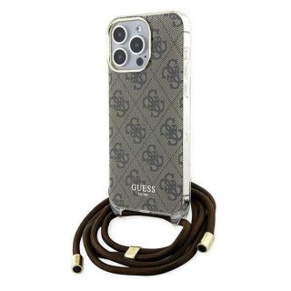 GUESS Guess Guess Crossbody Cord 4G Print case for iPhone 15 Pro - brown brūns
