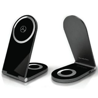- Mercedes-Benz Mercedes Silver Stars MagSafe foldable 2in1 15W inductive charger black sudrabs melns