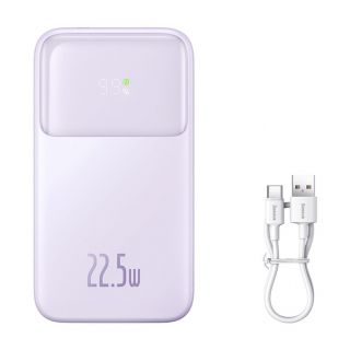 Baseus Baseus Baseus Comet Series powerbank with display 10000mAh 22.5W - purple + USB-A  /  USB-C cable