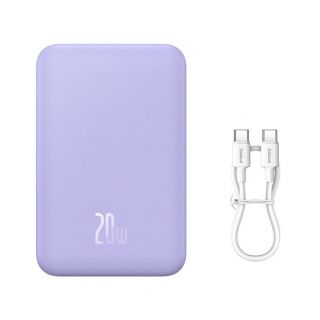 Baseus Baseus Baseus Magnetic Mini 20000 mAh 20W Powerbank - purple + USB-C  /  USB-C cable purpurs