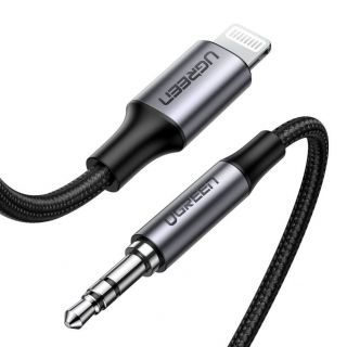 - Ugreen Ugreen cable AUX MFI Lightning audio cable - 3.5 mm mini jack 1 m gray  70509  Black
