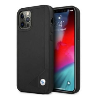 BMW BMHCP12MRCDPK iPhone 12 / 12 Pro 6,1'' czarny / black hardcase Leather Deboss