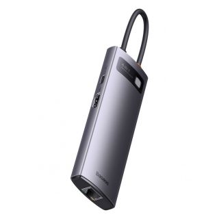 Baseus Baseus Baseus StarJoy HUB 6-Port USB-C - 3x USB-A  /  1x HDMI  /  1x RJ45  /  1x USB-C PD gray