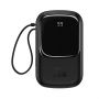 Baseus Qpow Digital Display power bank with fast charging 20000mAh 20W QC / PD / SCP / FCP with built-in Lightning cable black