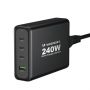 - Wozinsky GaN Wozinsky WGCSB 240W USB-A  /  3 x USB-C Wall Charger Black