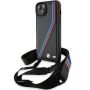 BMW BMW BMW M Edition Carbon Tricolor Lines & Strap case for iPhone 15  /  14  /  13 - black