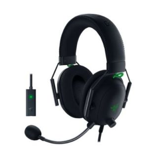 - Razer Blackshark V2 + USB sound card, Black Headests melns