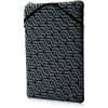 Aksesuāri datoru/planšetes - HP HP 14 Reversible Sleeve, Sanitizable – Black, Geometric pattern 