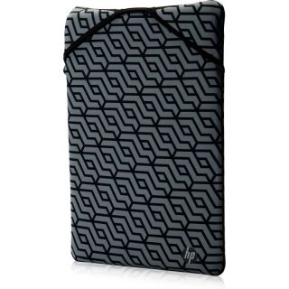- HP HP 14 Reversible Sleeve, Sanitizable – Black, Geometric pattern