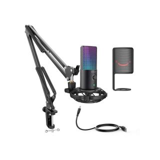 - FIFINE RGB, USB MICROPHONE BUNDLE WITH ARM STAND&SHOCK MOUNT FOR STREAMING FIFINE T669 PRO