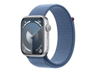 Apple Watch Series 9 GPS 45mm Silver Aluminium Case with Winter Blue Sport Loop sudrabs zils
