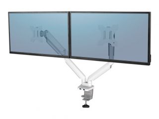 - Fellowes arm for 2 monitors -  Platinum white balts