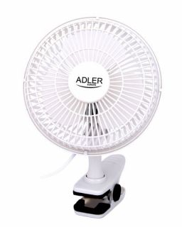 - Adler | Fan with clip | AD 7317 | Table Fan | White | Diameter 15 cm | Number of speeds 2 | 30 W | No