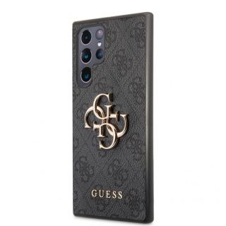 GUESS Guess - Guess PU 4G Metal Logo Case for Samsung Galaxy S22 Ultra Grey