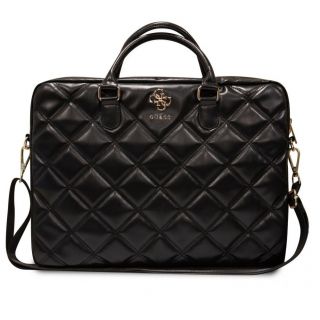 GUESS PU Quilted 4G Metal Logo Computer Bag 15 / 16'' Black