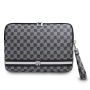 DKNY PU Leather Checkered Pattern and Stripe Laptop Sleeve 13 / 14'' Black