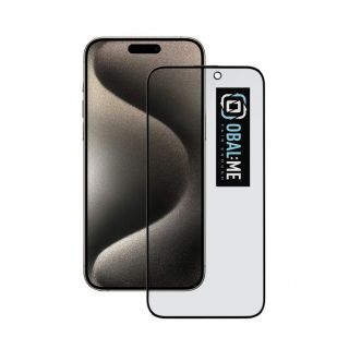 - - OBAL:ME Privacy 5D Glass Screen Protector for Apple iPhone 15 Pro Max Black