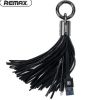 Аксессуары Моб. & Смарт. телефонам Remax Tassels Ring Cable for Micro Black melns 