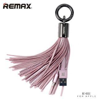 Remax Tassels Ring Data Cable for Lightning Pink rozā