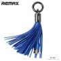Remax Universal Tassels Ring Data Cable for Lightning Blue