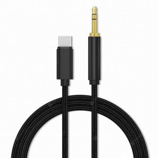 - Textile Premium AUX vads USB-C -&amp;amp;gt; 3.5 mm 1m Melns