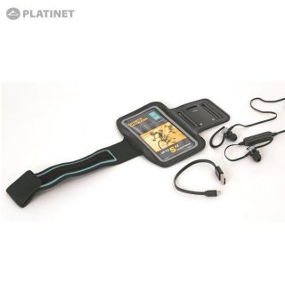 Platinet PM1075B 2in1 Bluetooth 4.2 Sporta Stereo Austiņas ar Mikrafonu un Pulti + Maks - Aproce Telefonam lidz 5'' Max Melns