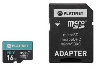 Platinet PRO+ 16GB MicroSDHC Atmiņas Karte Class 10 + SD Adapteris