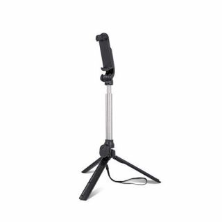 - Universāls Selfie Stick + Tripod Statnis ar Bluetooth Tālvadības pulti Melns