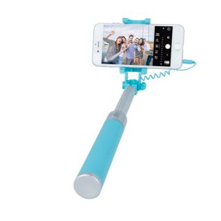 Forever JMP-200 Mini Selfie Stick ar Pogu Statīvā un 3.5mm Audio vadu Zils