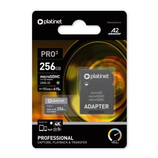 Platinet PRO3 256GB Micro SDXC Class 10 Atmiņas Karte