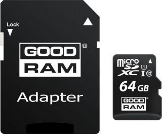 Goodram 64GB Micro SDHC U1-I Class 10 Atmiņas Karte ar Adapteri