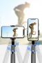 4 in 1 Universāls Selfie Stick ar 1x ass stabilizatoru Gimbal  /  Tripod Statnis  /  Bluetooth Tālvadības pults  /  Melns
