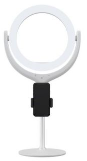 - Live Streaming Phone Viedtālruņa statīvs ar LED lampu 8 collas 40cm Balta