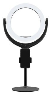 - Live Streaming Phone Viedtālruņa statīvs ar LED lampu 8 collas 40cm Melns