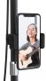 Live Streaming Phone Viedtālruņa statīvs ar LED lampu 8 collas 40cm Melns