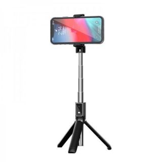 - PRO P40 Universāls Selfie Stick ar Bluetooth Tālvadības pulti un Tripodu izvelkamu 18.5 67 cm Melns