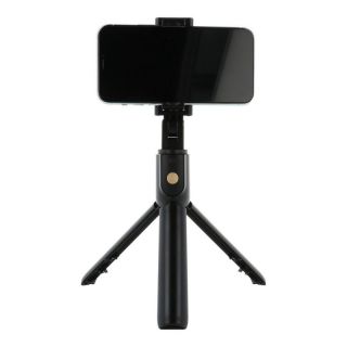 - 2in1 Universāls Selfie Stick + Tripod Statnis ar Bluetooth Tālvadības pulti  /  Melns